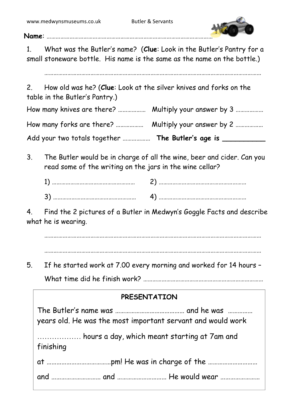 Worksheet for Bishop S Kitchen