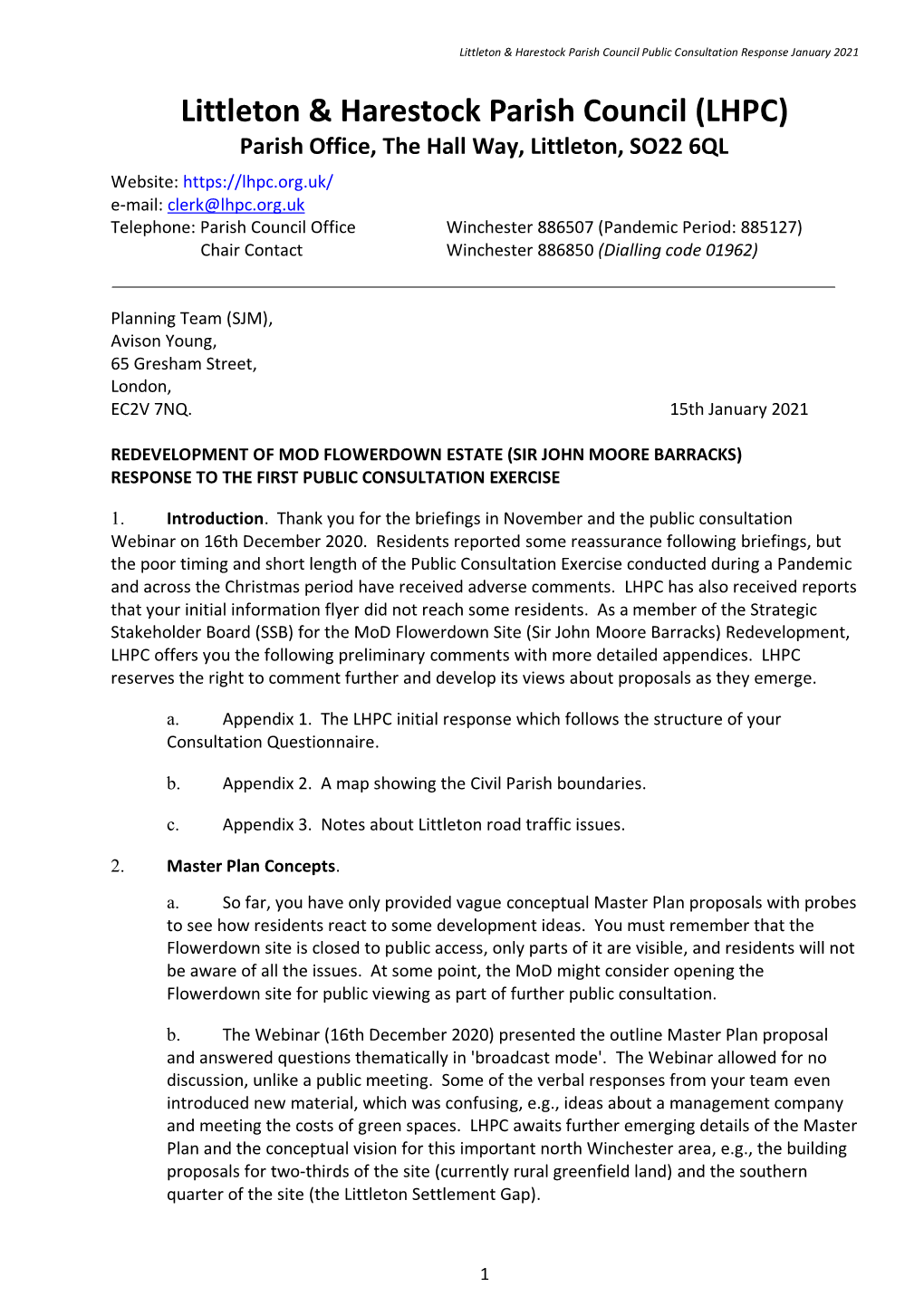 LHPC Flowerdown Public Consultation Response