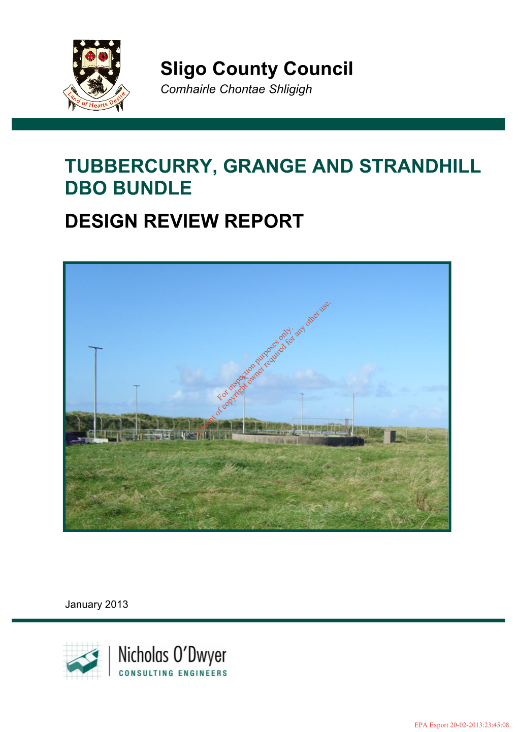 Sligo County Council TUBBERCURRY, GRANGE and STRANDHILL DBO BUNDLE DESIGN REVIEW REPORT