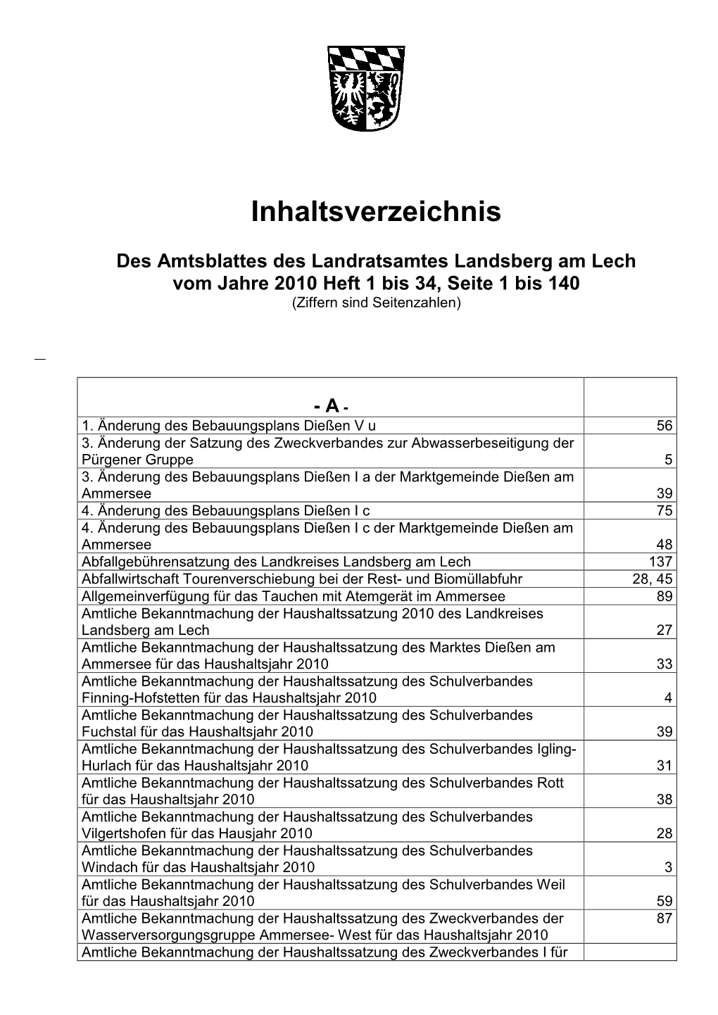 Landratsamt Landsberg Postfach 10 14 53 86884 Landsberg Am Lech