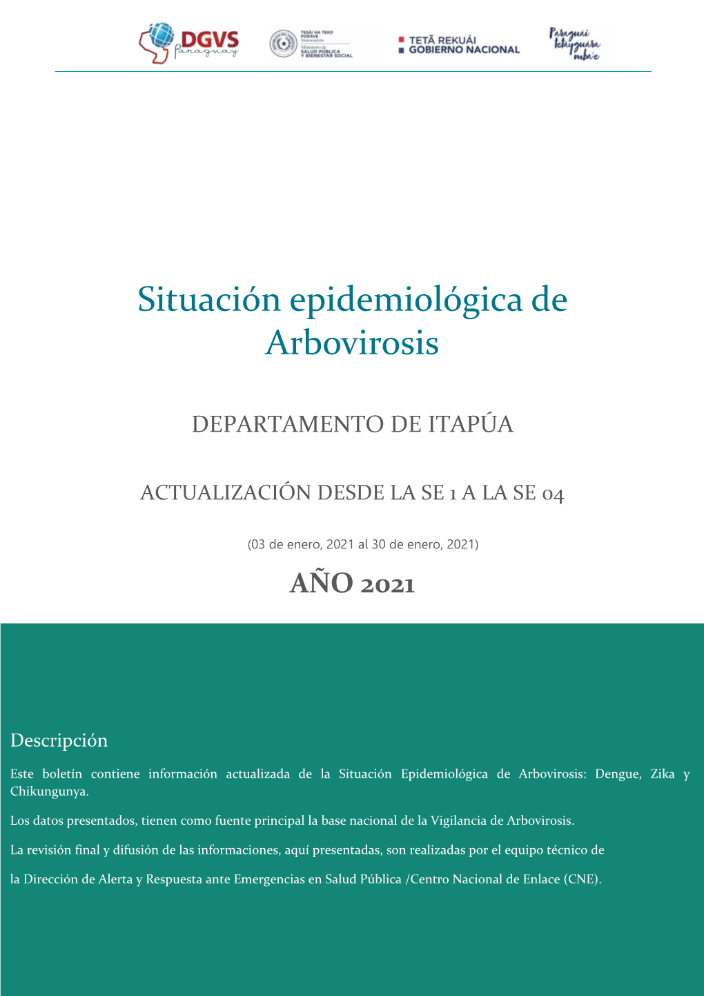 Situación Epidemiológica De Arbovirosis