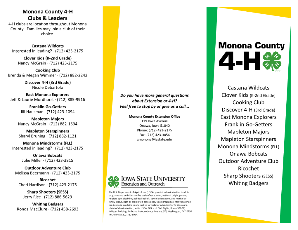 Monona County 4-H Clubs & Leaders