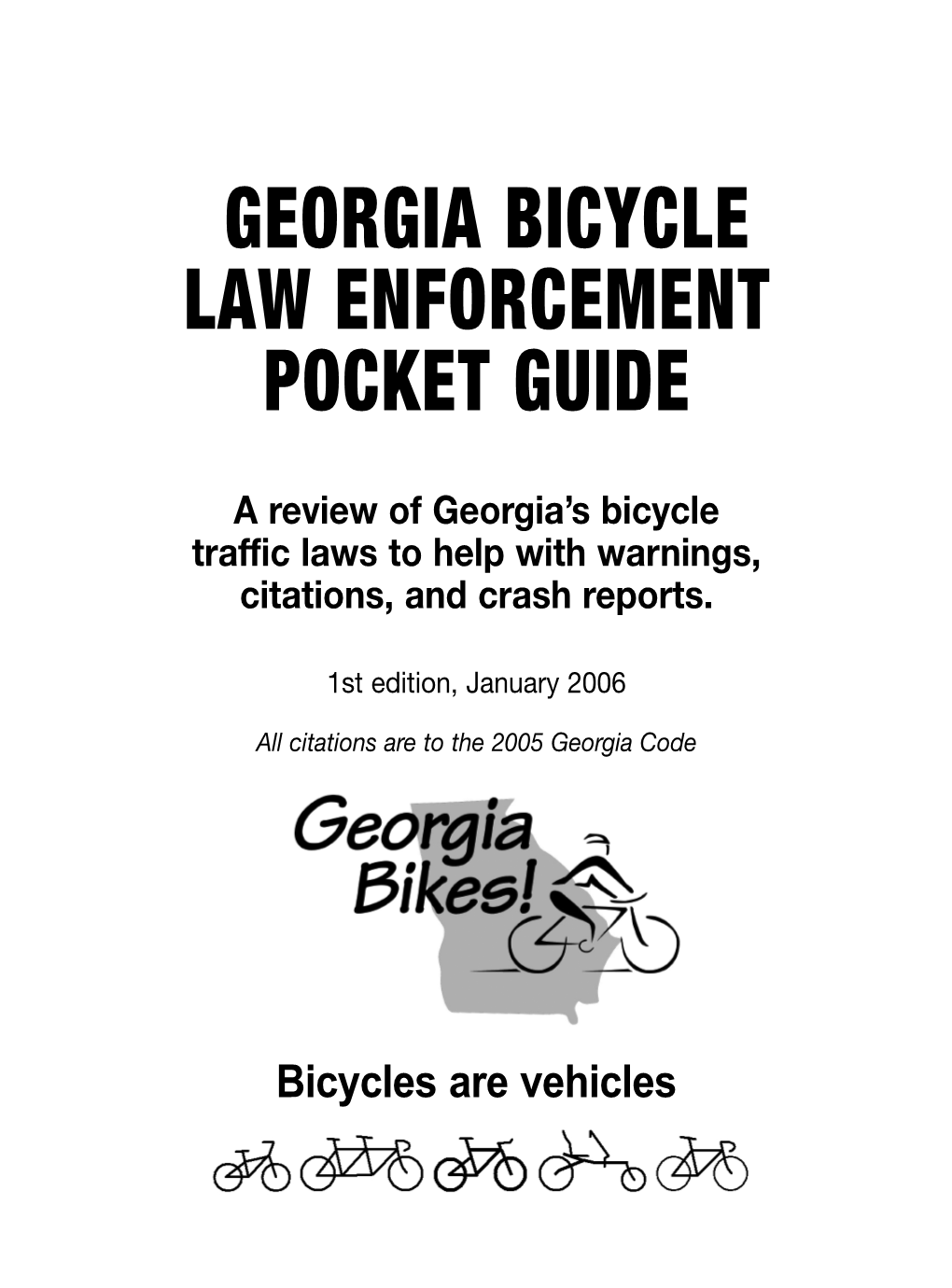 Georgia Bicycle Law Enforcement Pocket Guide