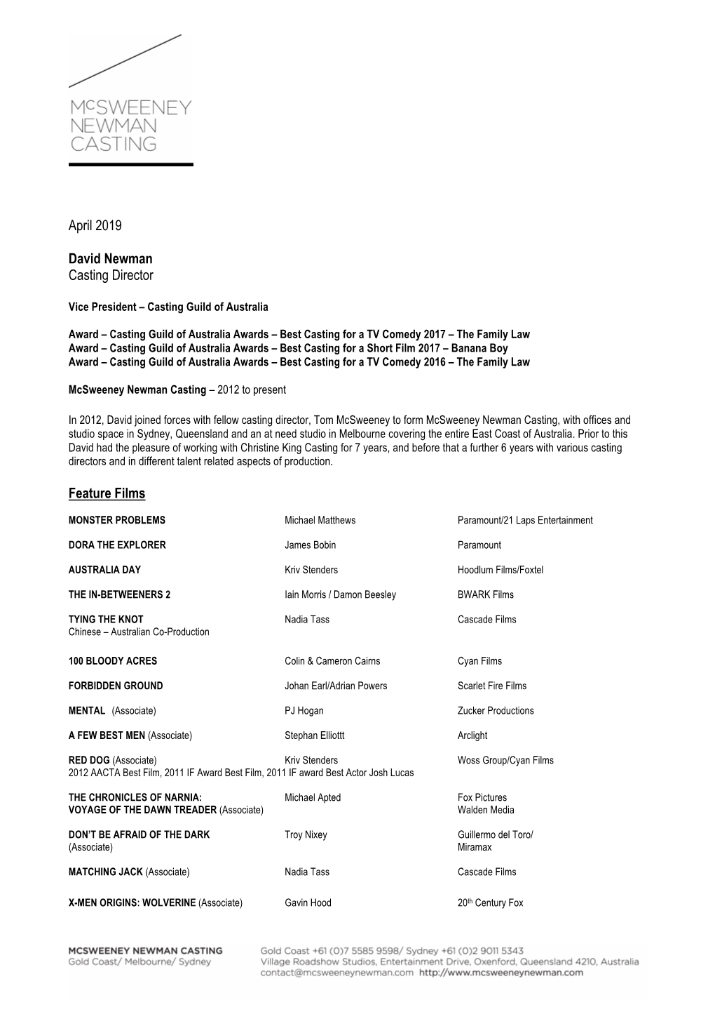 MNC Resume David Newman Jan2019