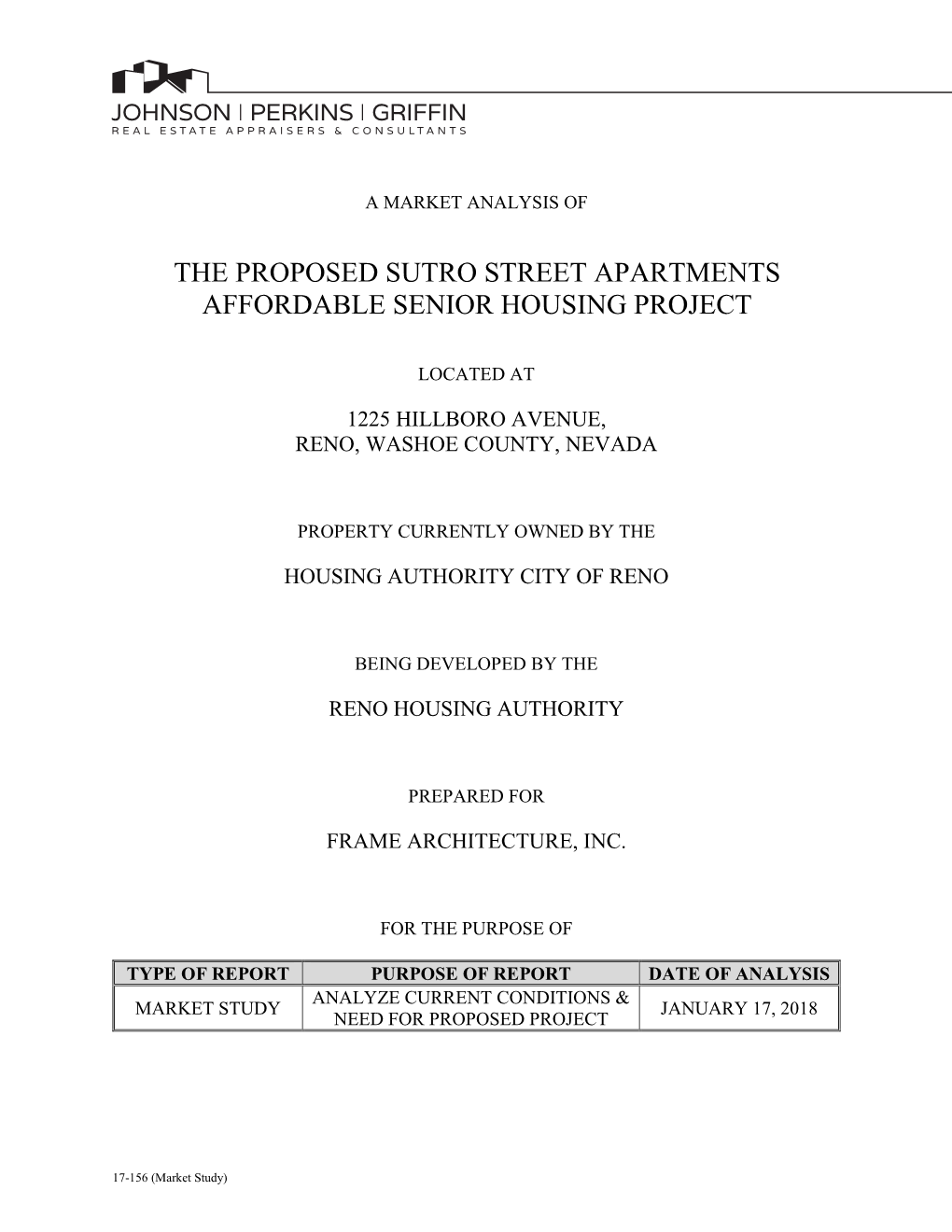 The Proposed Sutro Street Apartments Affordable Senior Housing Project