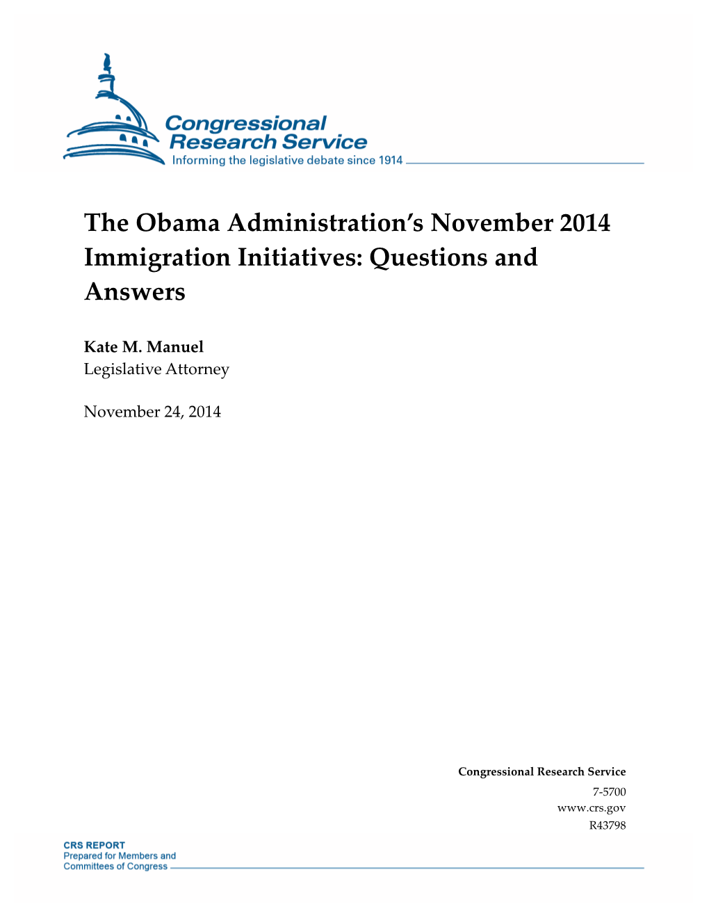 The Obama Administration's November 2014 Immigration