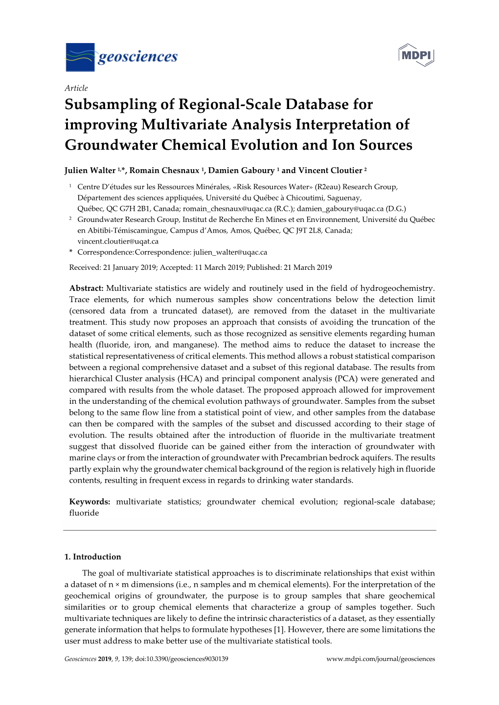 Subsampling of Regional-Scale Database for Improving Multivariate Analysis Interpretation of Groundwater Chemical Evolution and Ion Sources