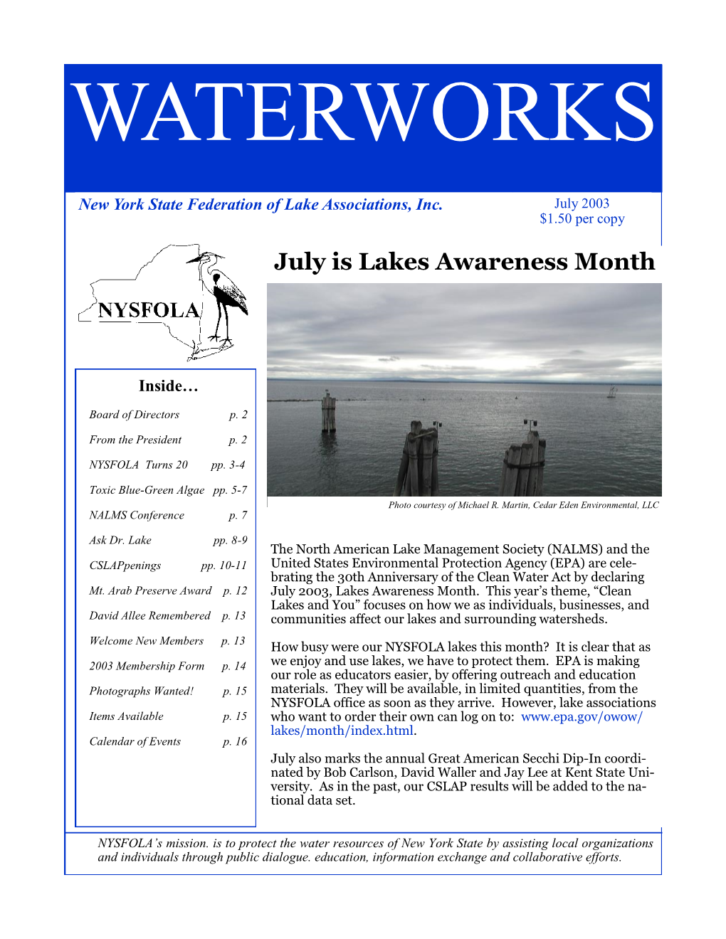 July Is Lakes Awareness Month