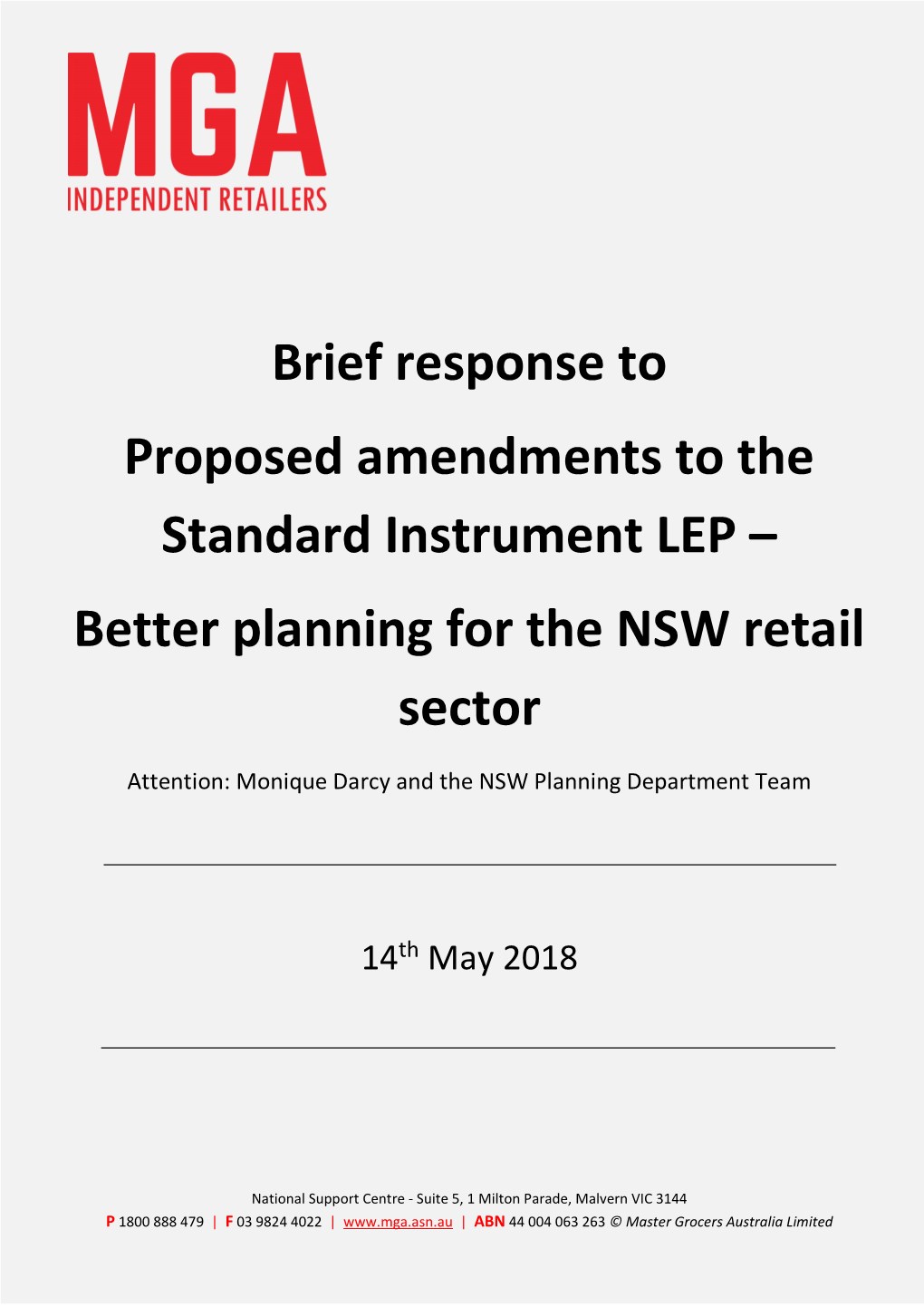 Better Planning for the NSW Retail Sector