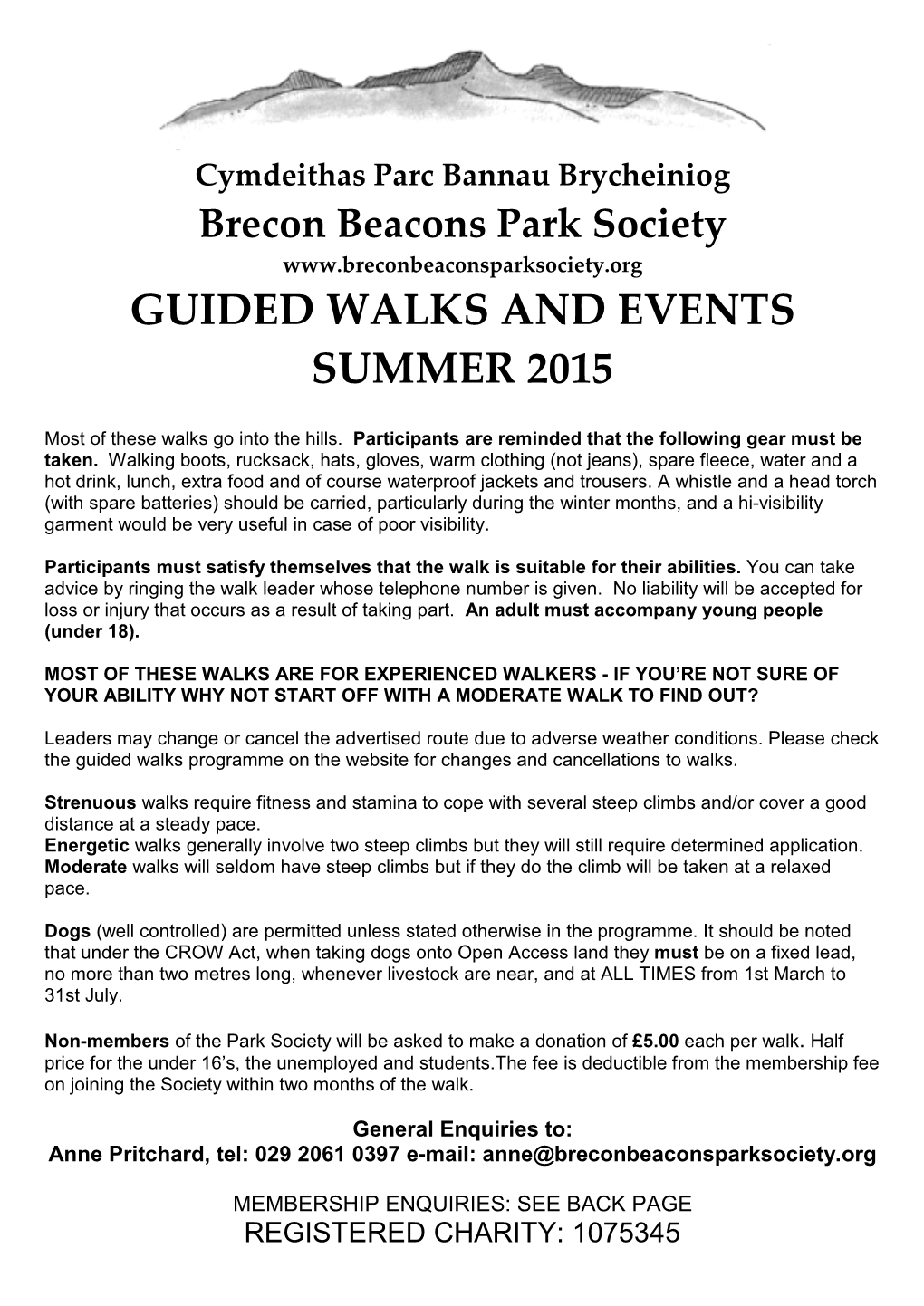 Guided Walks and Events Summer 2015