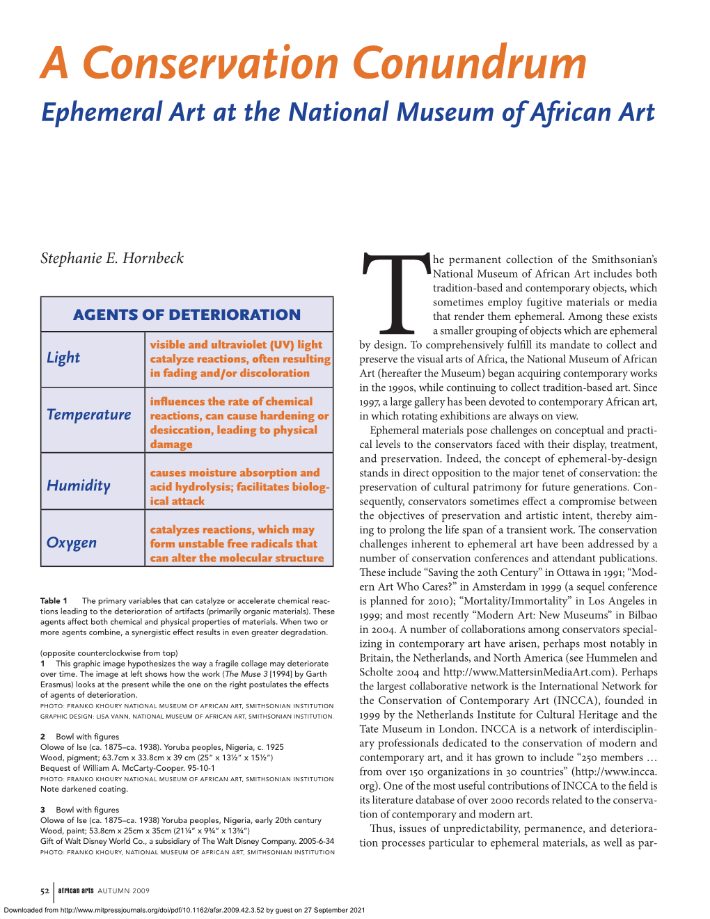 A Conservation Conundrum Ephemeral Art at the National Museum of African Art