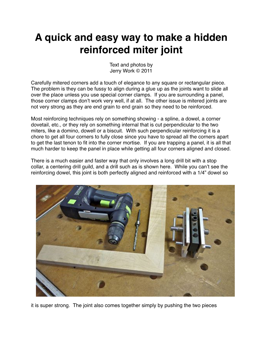 Hidden Reinforced Miter Joint-With Domino XL