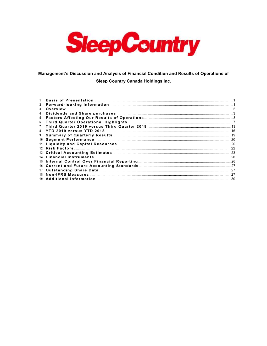 Management's Discussion and Analysis of Financial Condition And