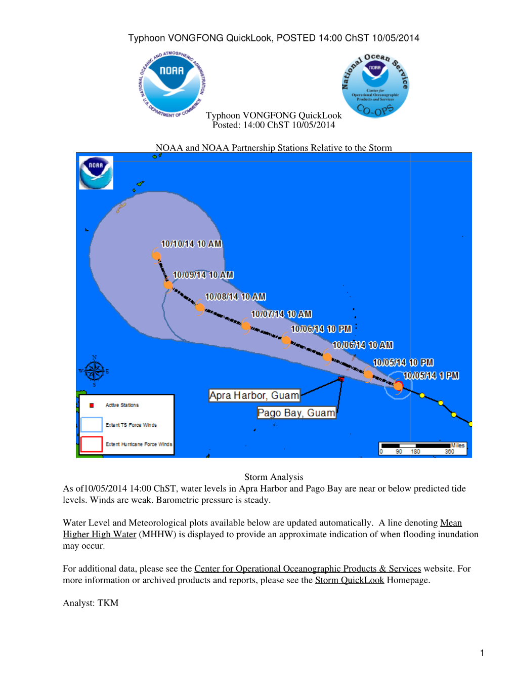 Typhoon VONGFONG Quicklook, POSTED 14:00 Chst 10/05/2014