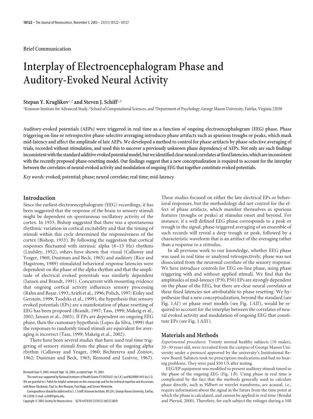 Interplay of Electroencephalogram Phase and Auditory-Evoked Neural Activity