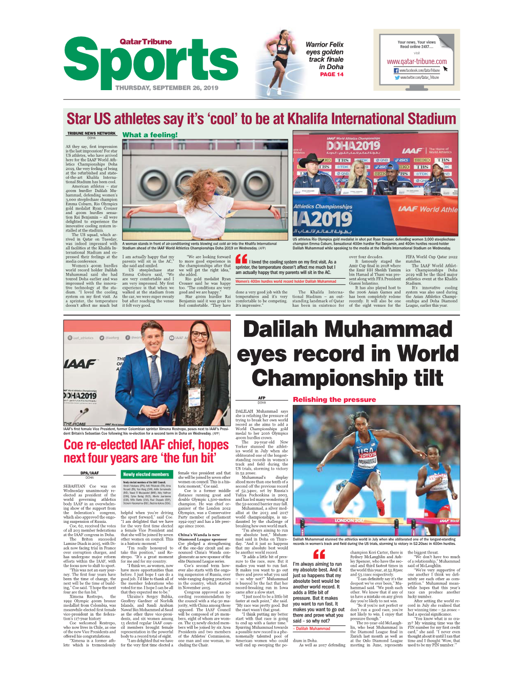 Dalilah Muhammad Eyes Record in World Championship Tilt