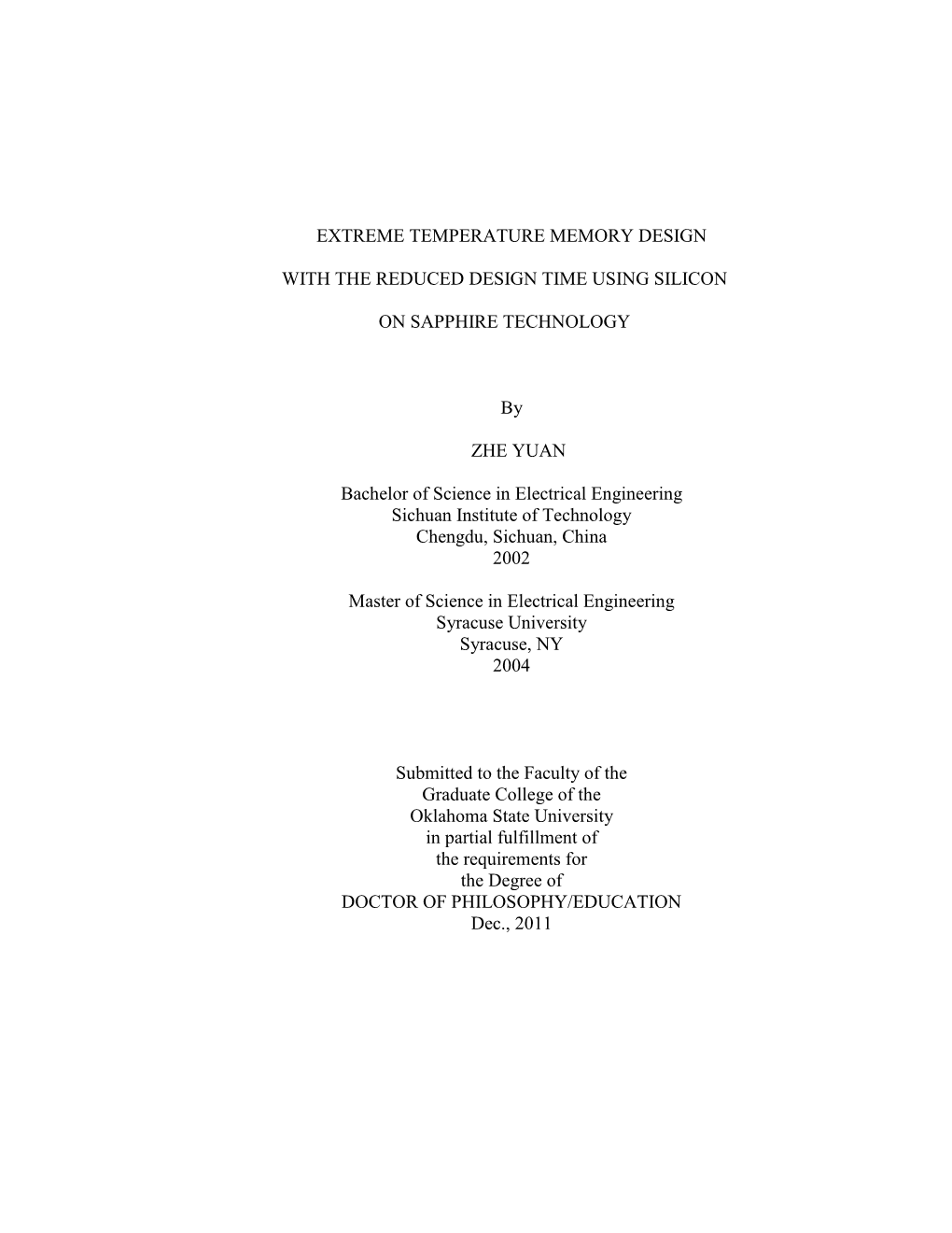 Extreme Temperature Memory Design with the Reduced Design