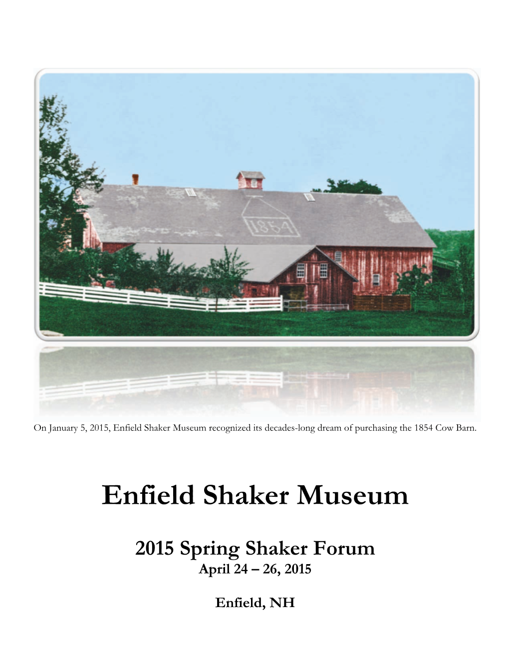 Spring Shaker Forum Program 2015