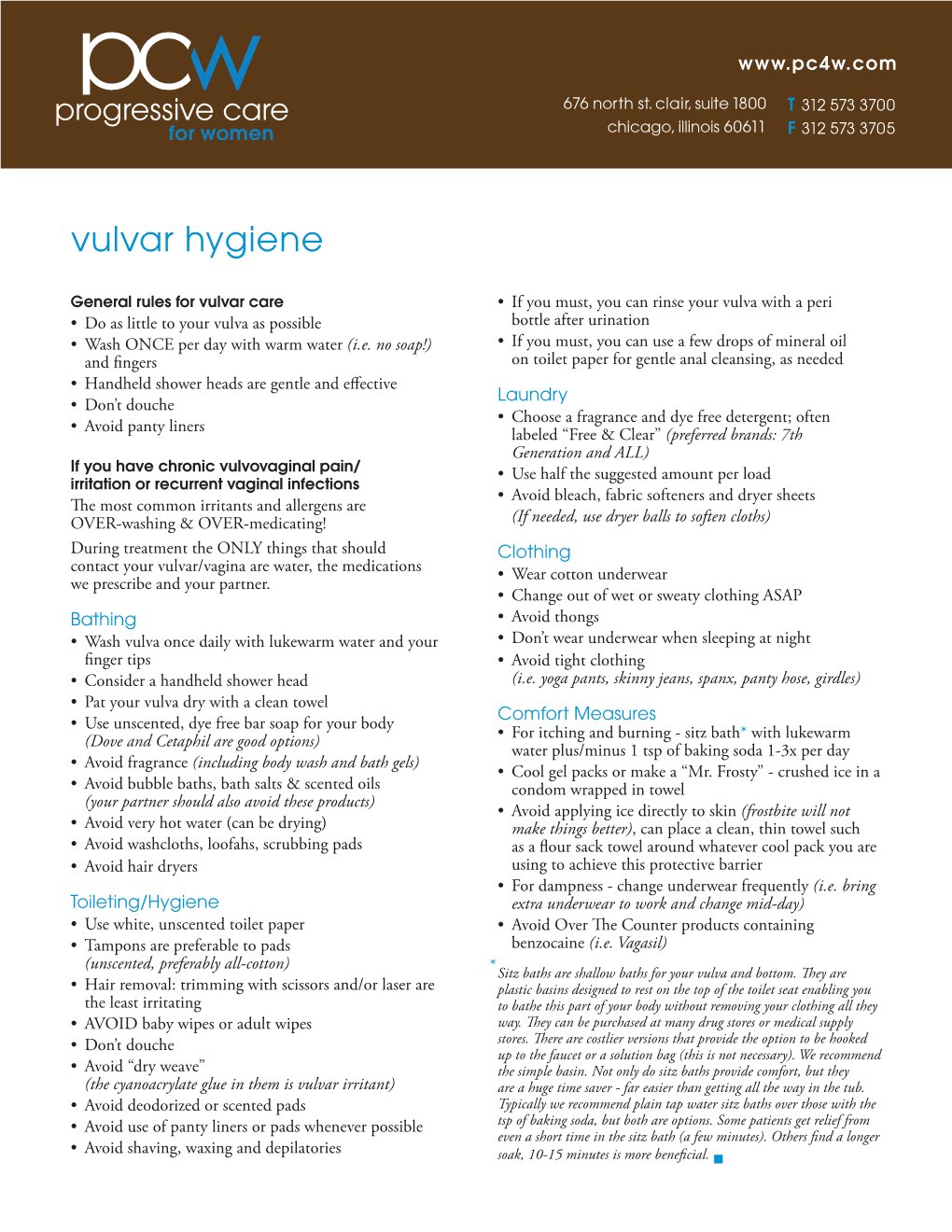 Vulvar Hygiene