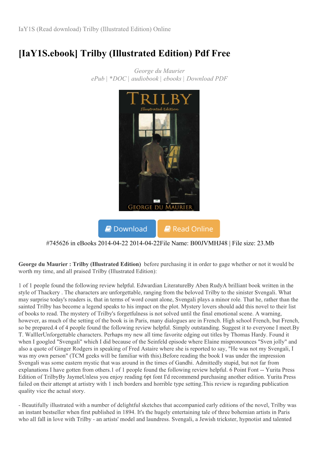 Trilby (Illustrated Edition) Online