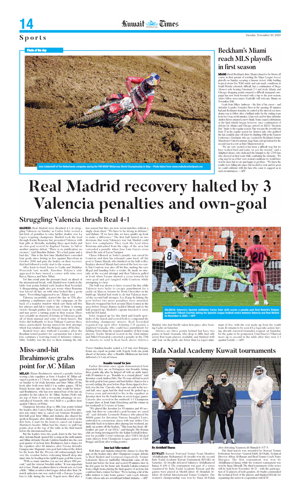 Real Madrid Recovery Halted by 3 Valencia Penalties and Own-Goal Struggling Valencia Thrash Real 4-1