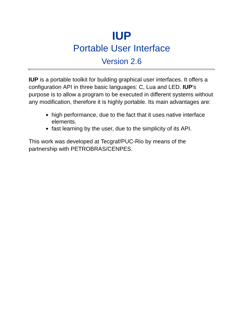 IUP Portable User Interface Version 2.6