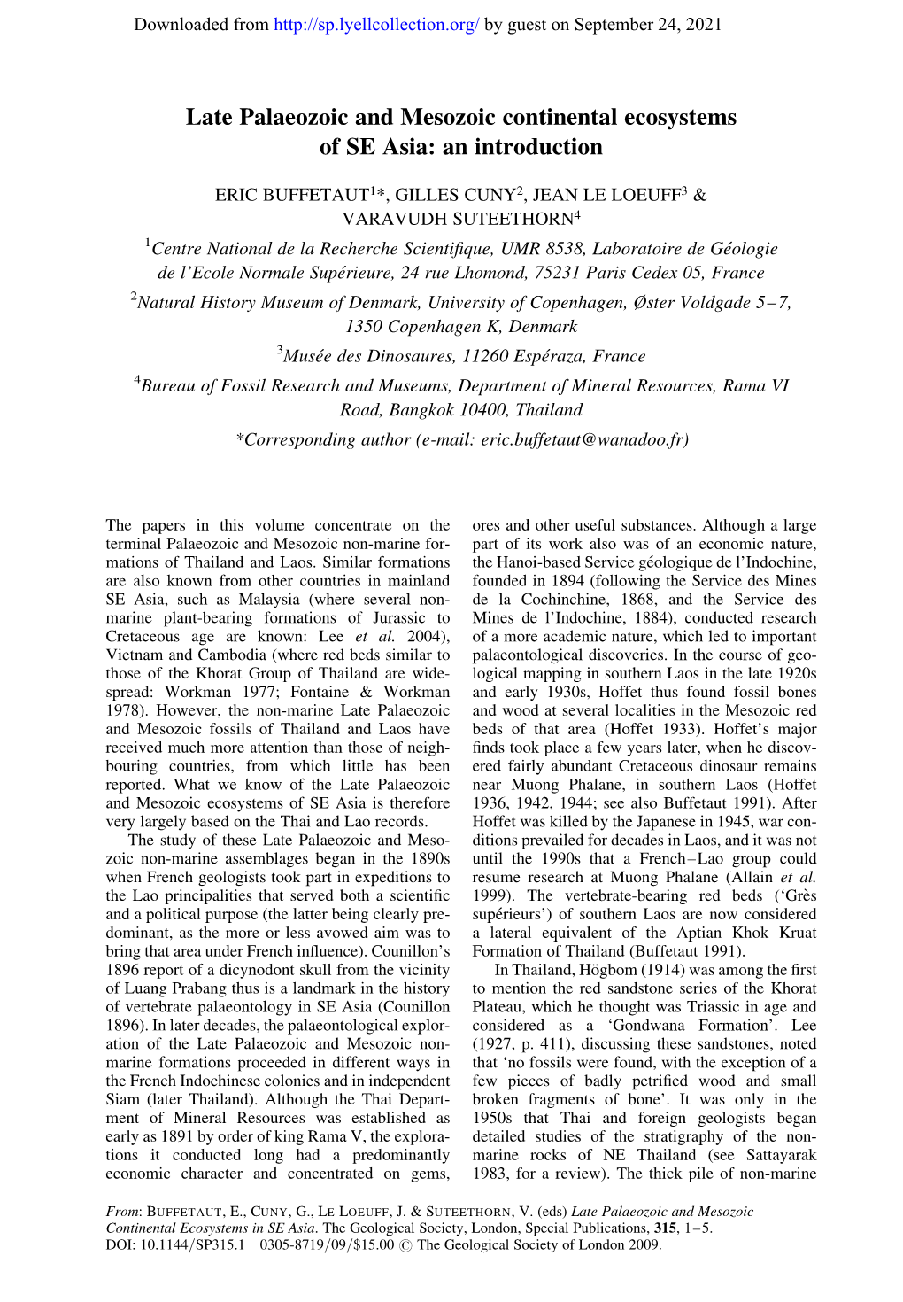 Late Palaeozoic and Mesozoic Continental Ecosystems of SE Asia: an Introduction