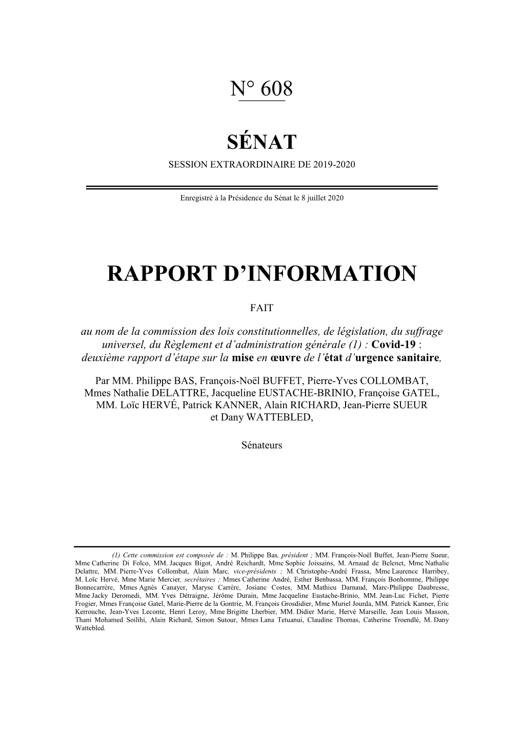 Rapport D'information