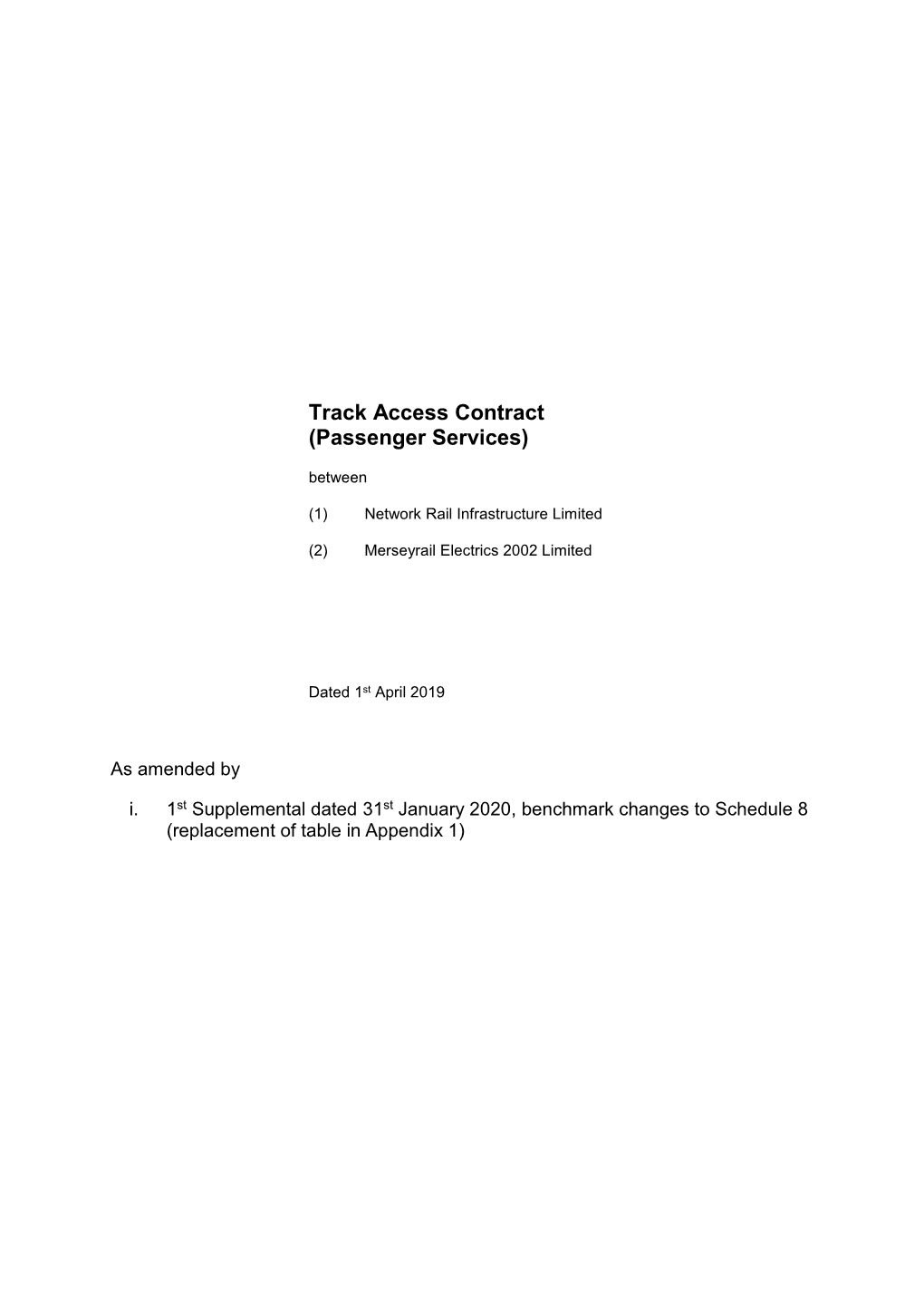 Merseyrail Electrics 2002 Limited Track Access Consolidated Contract