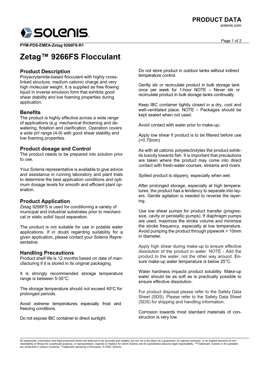 Zetag™ 9266FS Flocculant