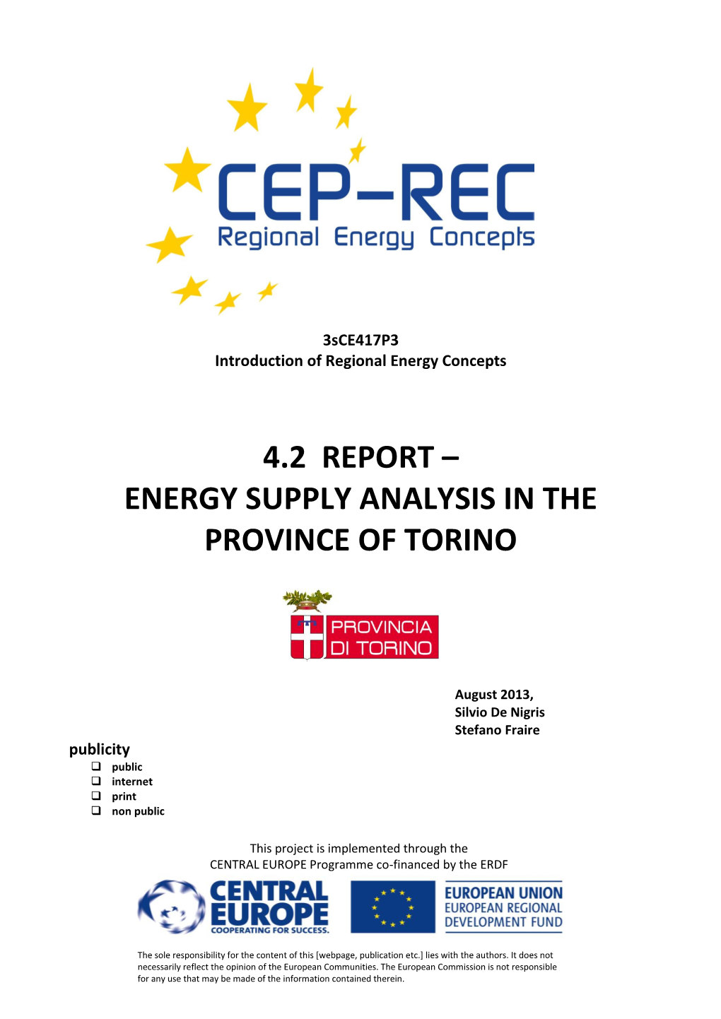 4.2 Report – Energy Supply Analysis in the Province of Torino