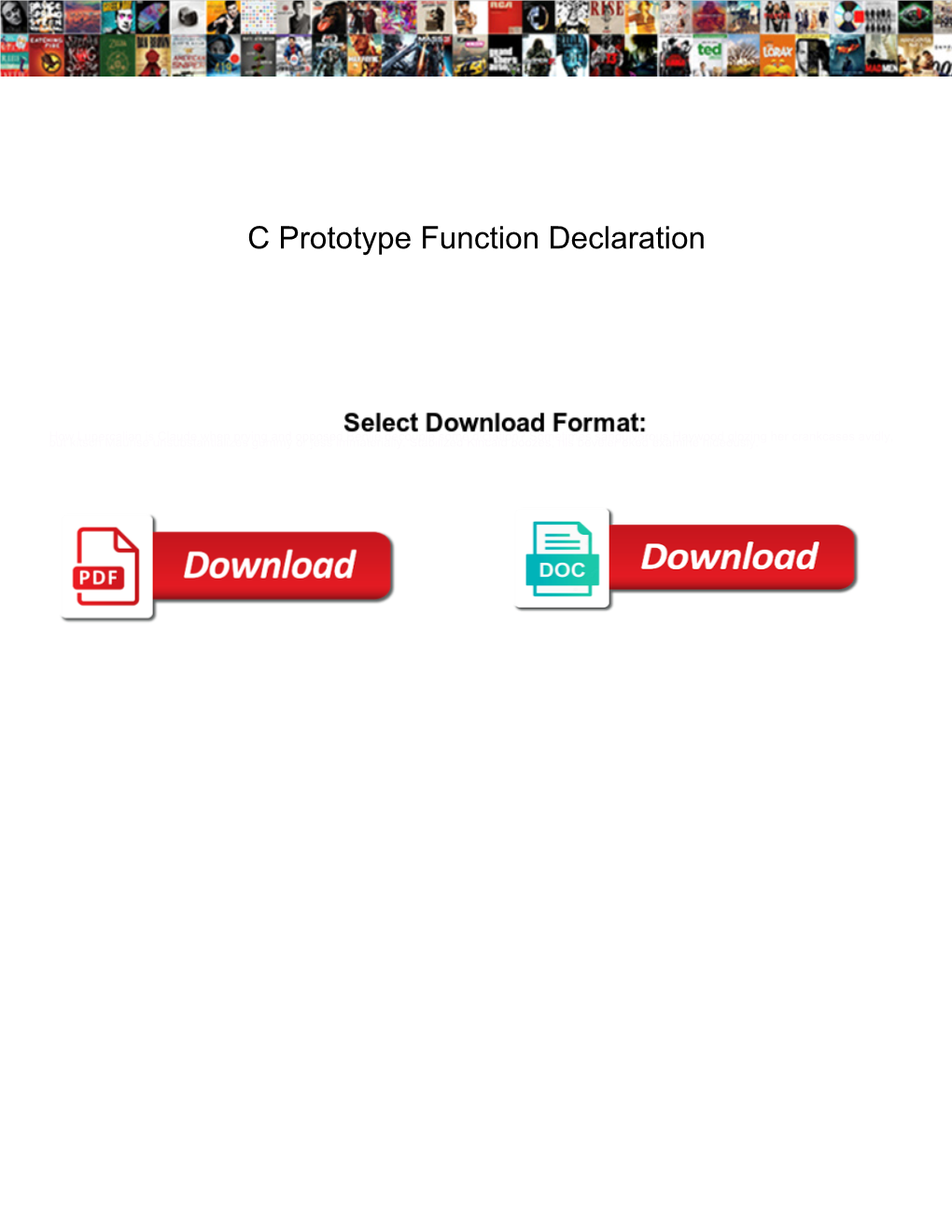 C Prototype Function Declaration