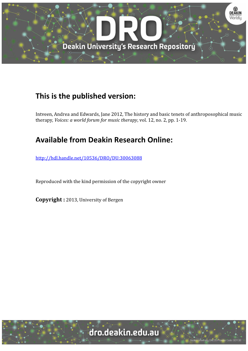 This Is the Published Version: Available from Deakin Research