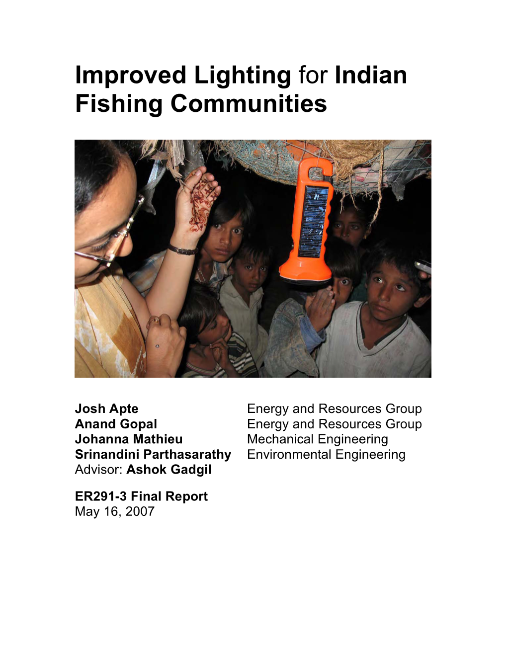 Improved Lighting for Indian Fishing Communities