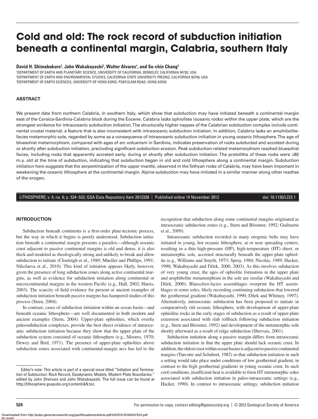 The Rock Record of Subduction Initiation Beneath a Continental Margin, Calabria, Southern Italy