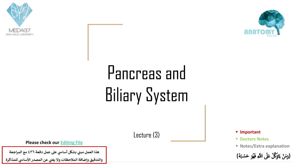 Pancreas and Biliary System