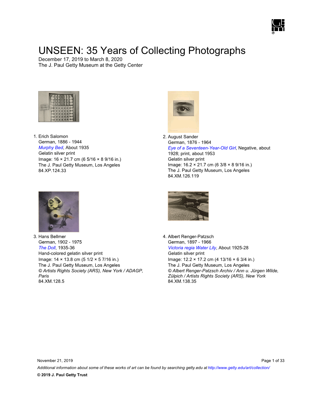 Download the Exhibition Object Checklist
