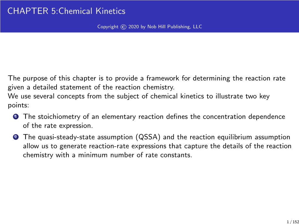 CHAPTER 5:Chemical Kinetics