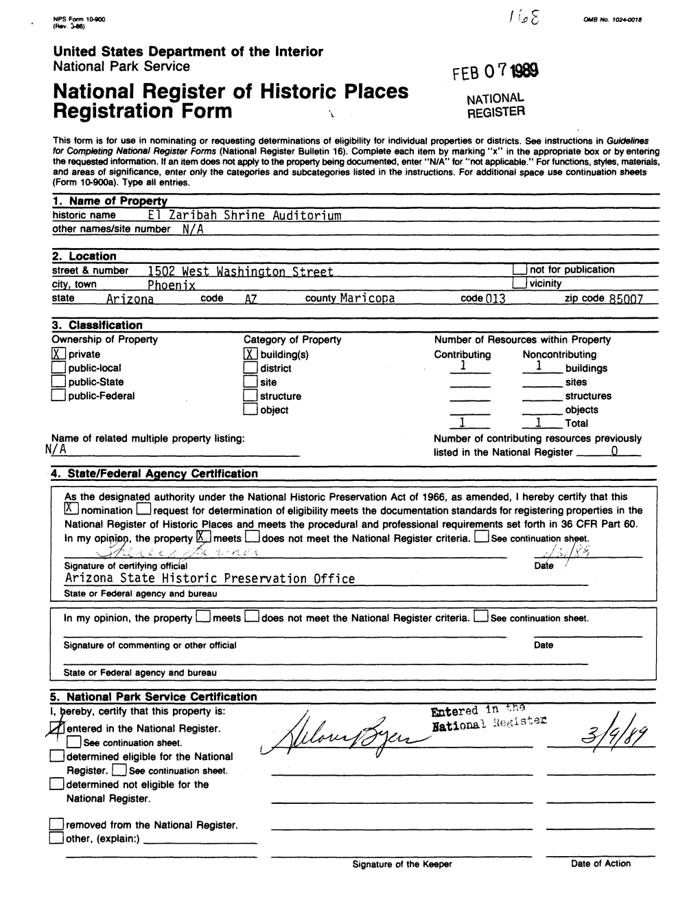 National Register of Historic Places NATIONAL Registration Form REGISTER