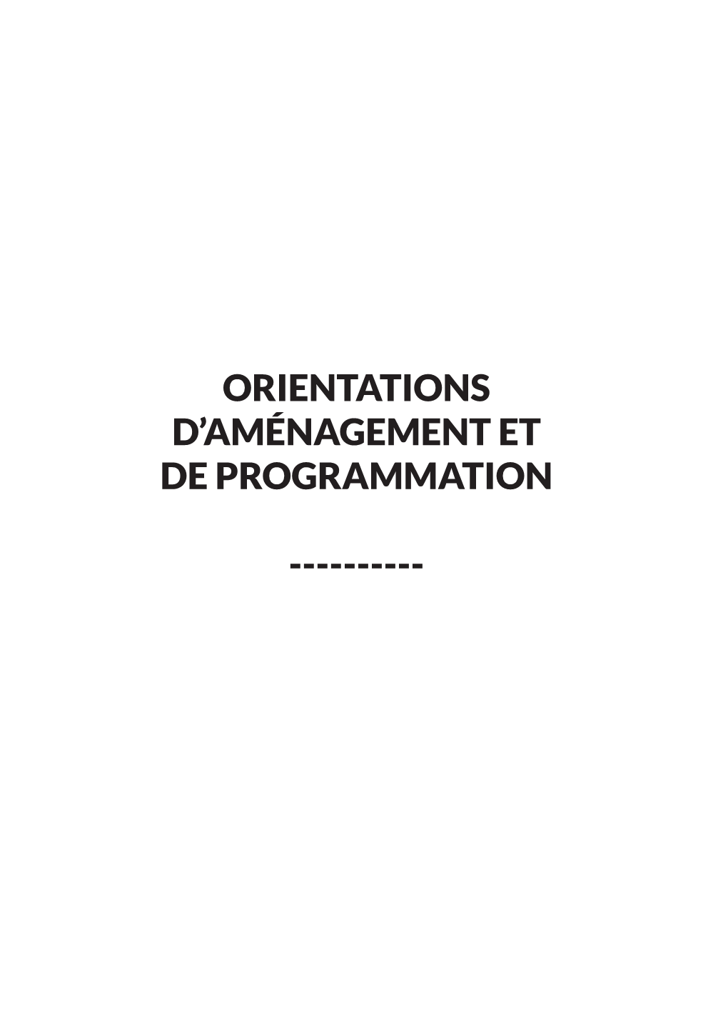 Orientations D'aménagement Et De Programmation