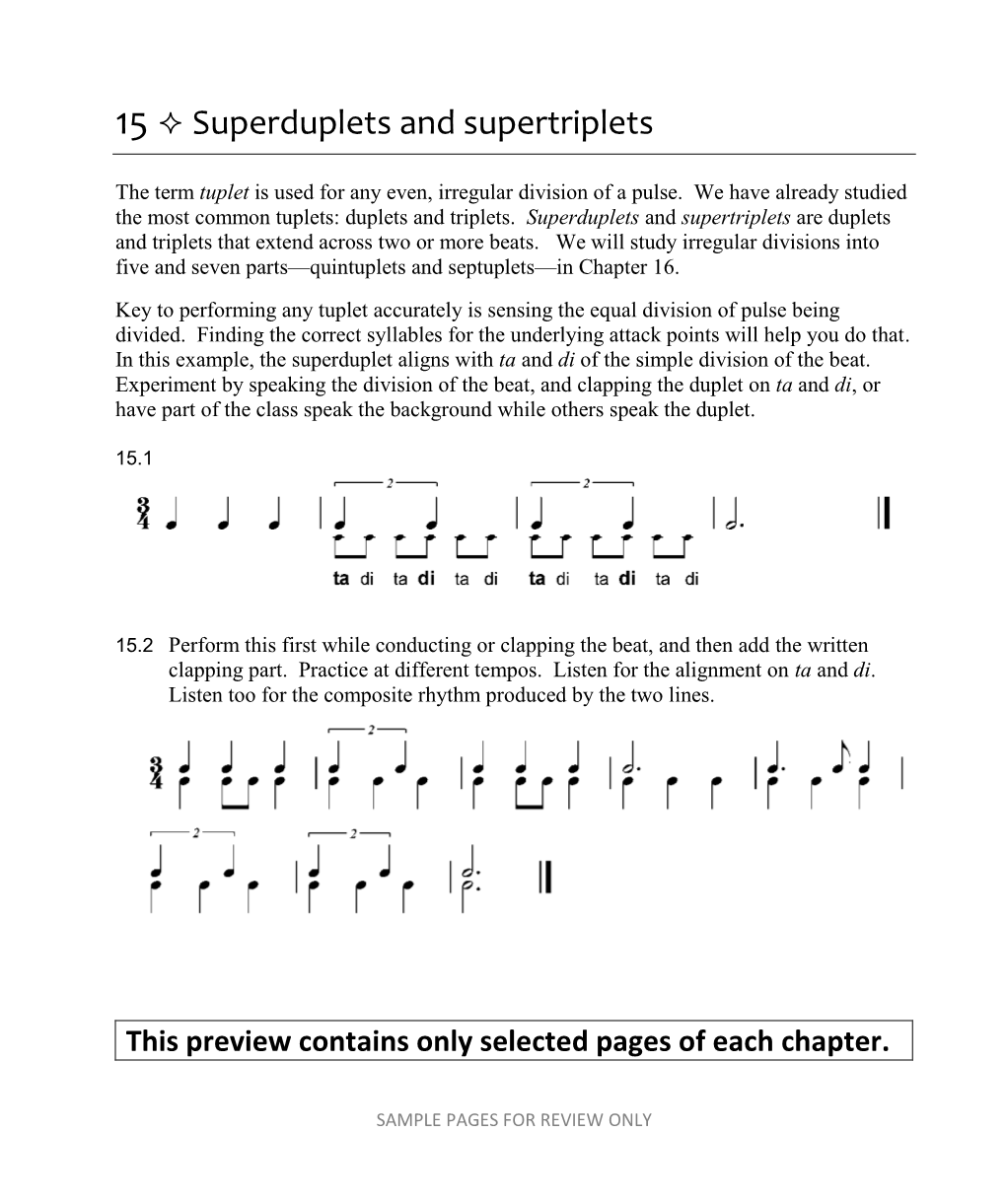 Rhythm Book Sampler Chapters 15