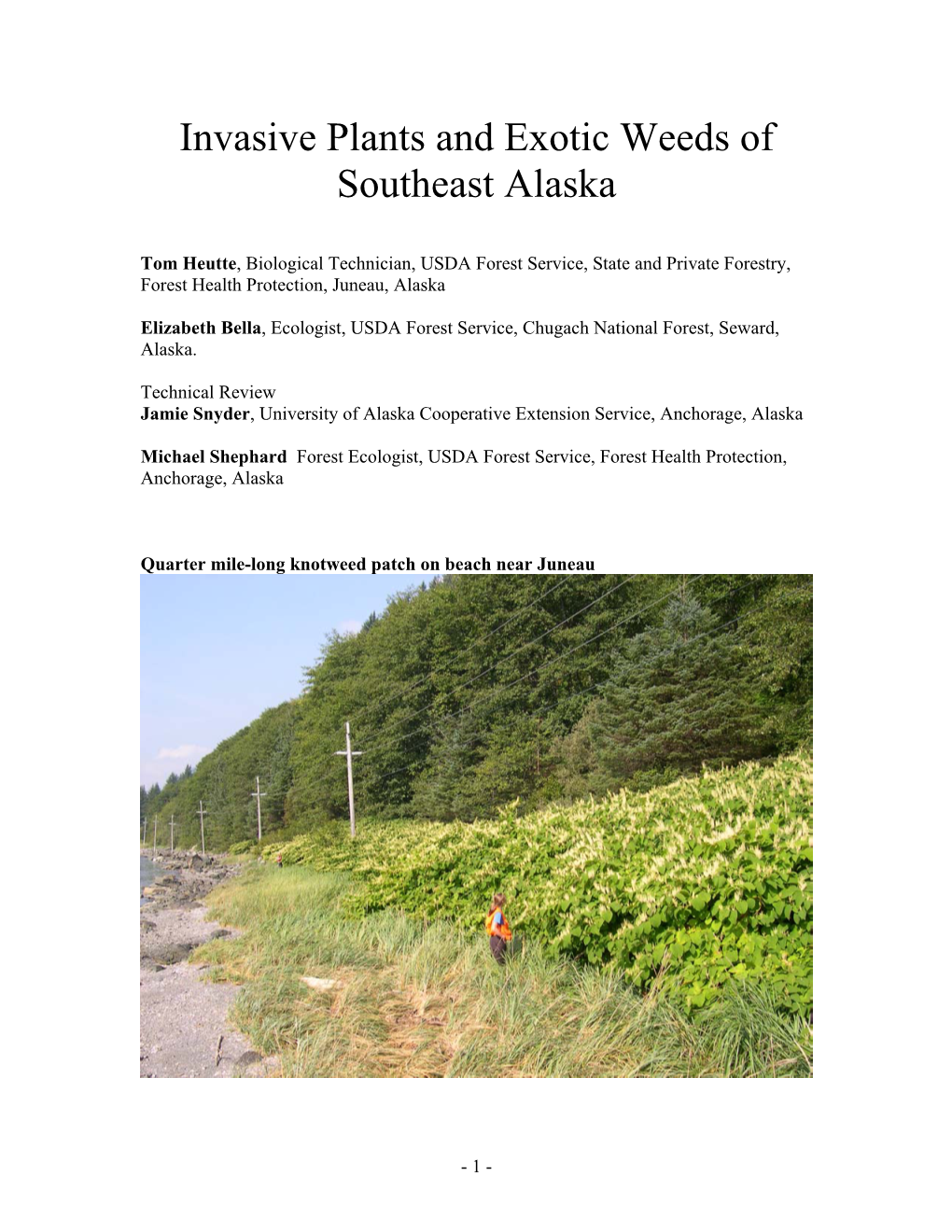 Invasive Plants and Exotic Weeds of Southeast Alaska