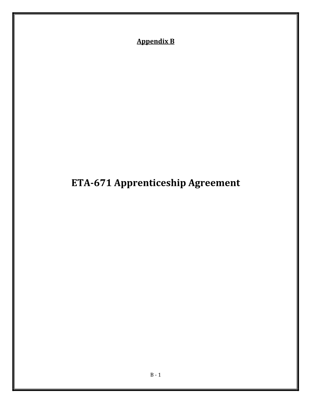 CVS Health Appendix B: ETA-671 Apprenticeship Agreement