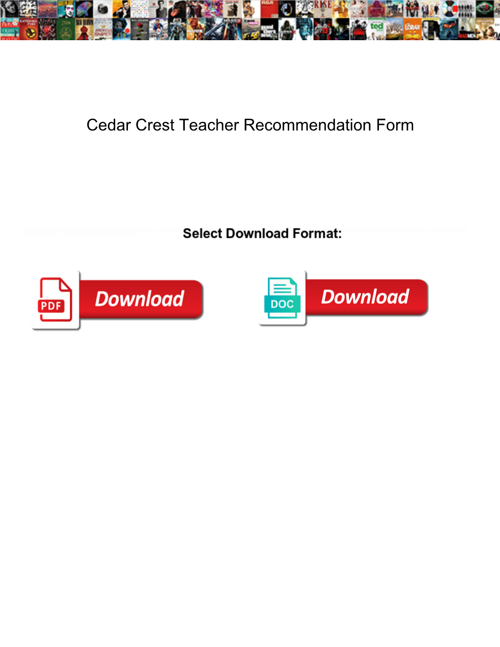 Cedar Crest Teacher Recommendation Form