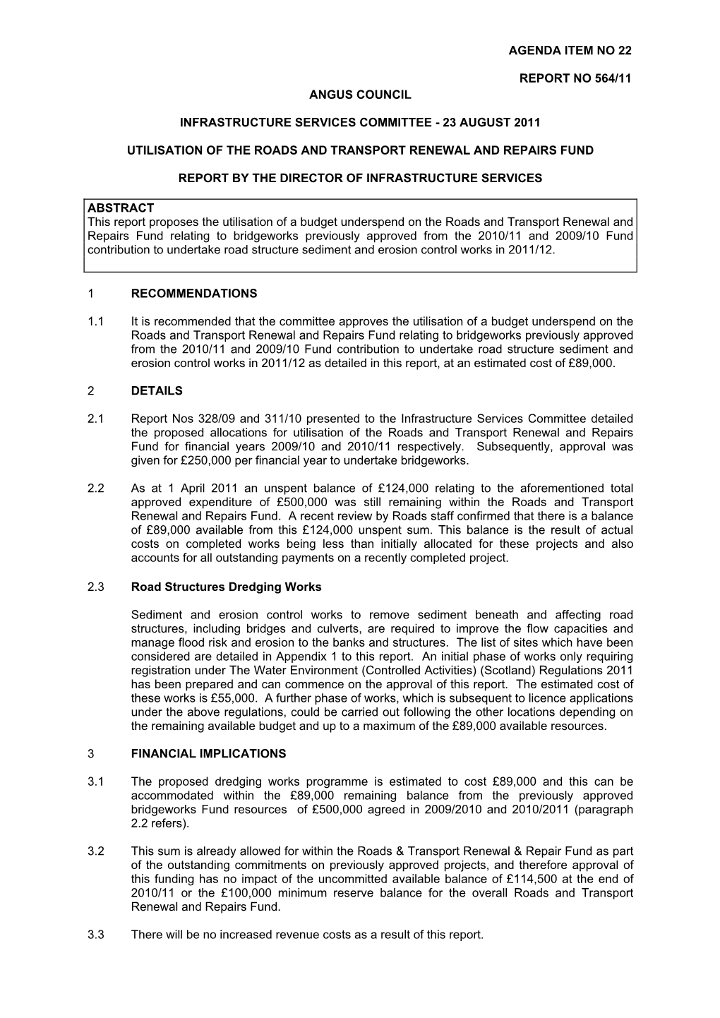 564/11 Angus Council
