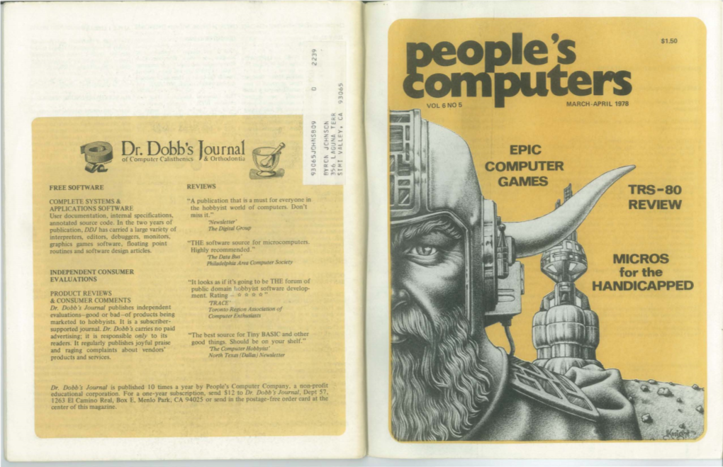 TRS-80 COMPLETE SYSTEMS & "A Publication That Is a Must for Everyone in APPLICATIONS SOFTWARE the Hobbyist World of Computers