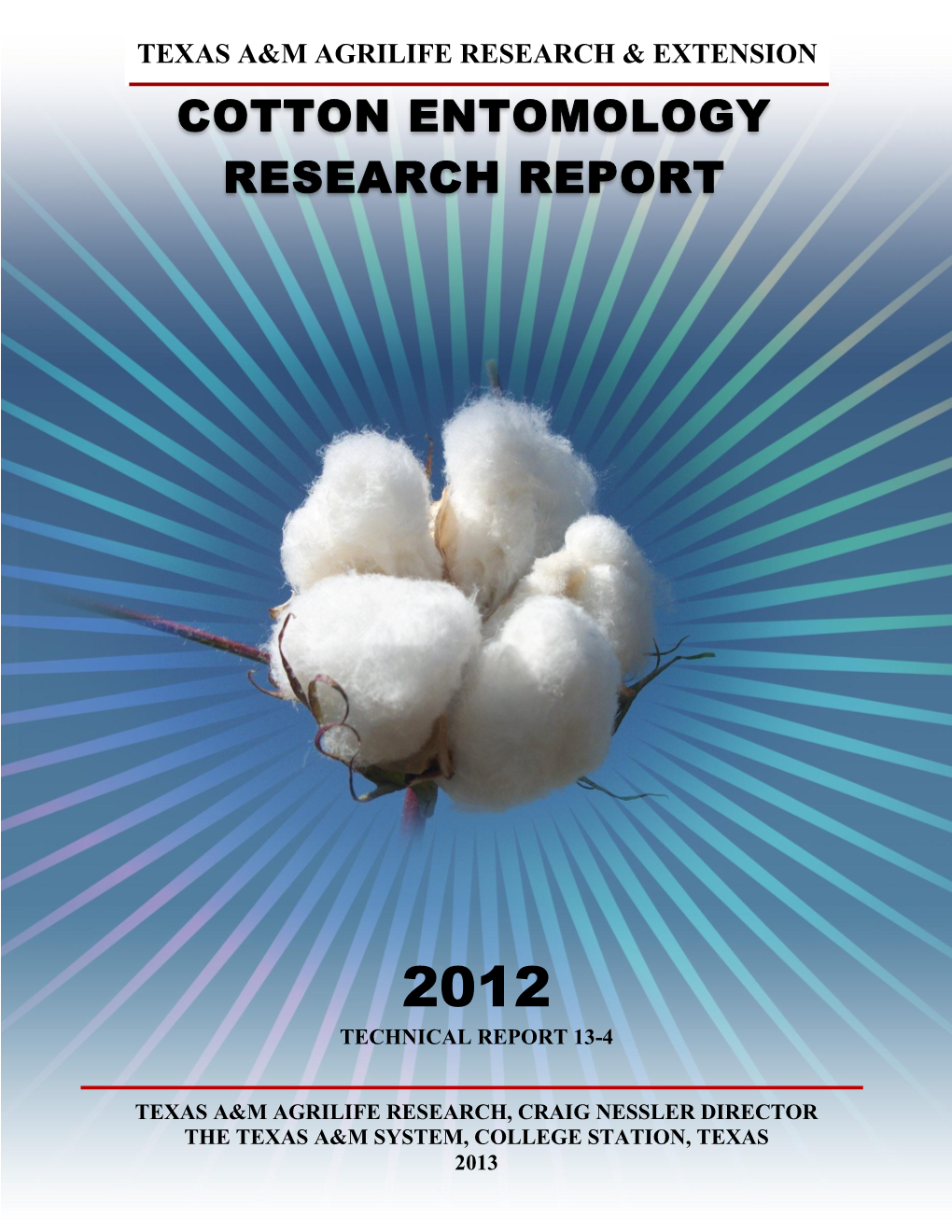 Cotton Entomology Research Report