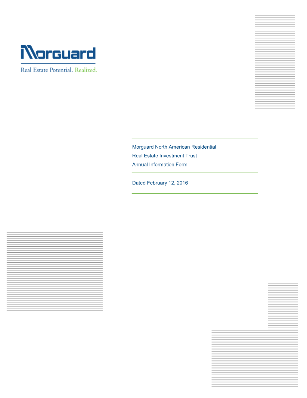 Morguard North American Residential Real Estate Investment Trust Annual Information Form