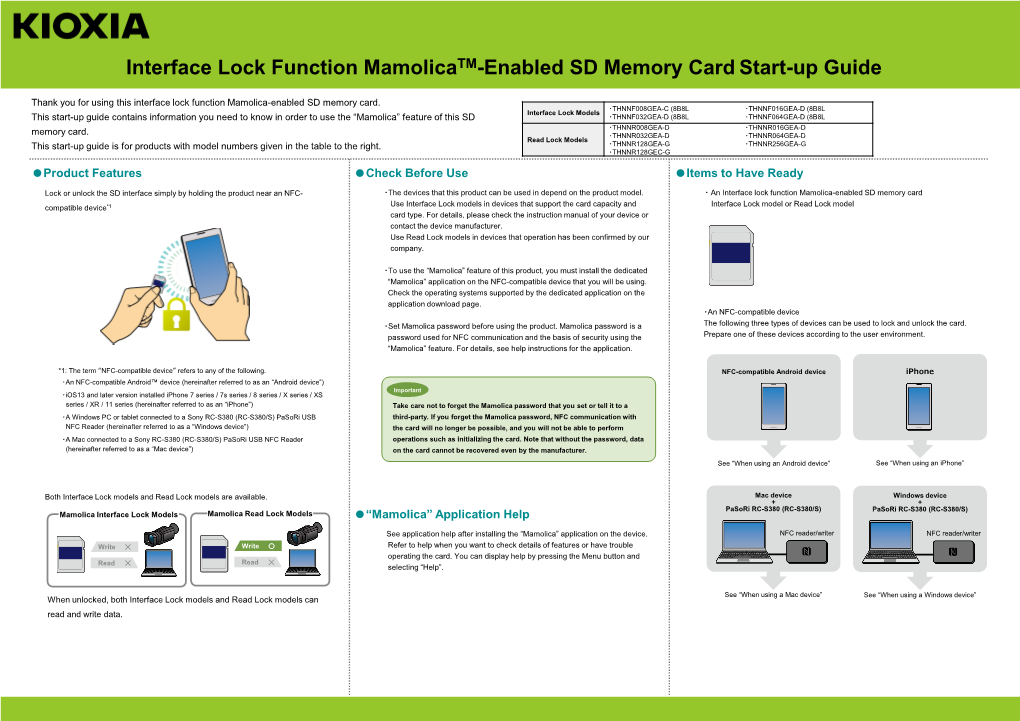 Enabled SD Memory Card Start-Up Guide