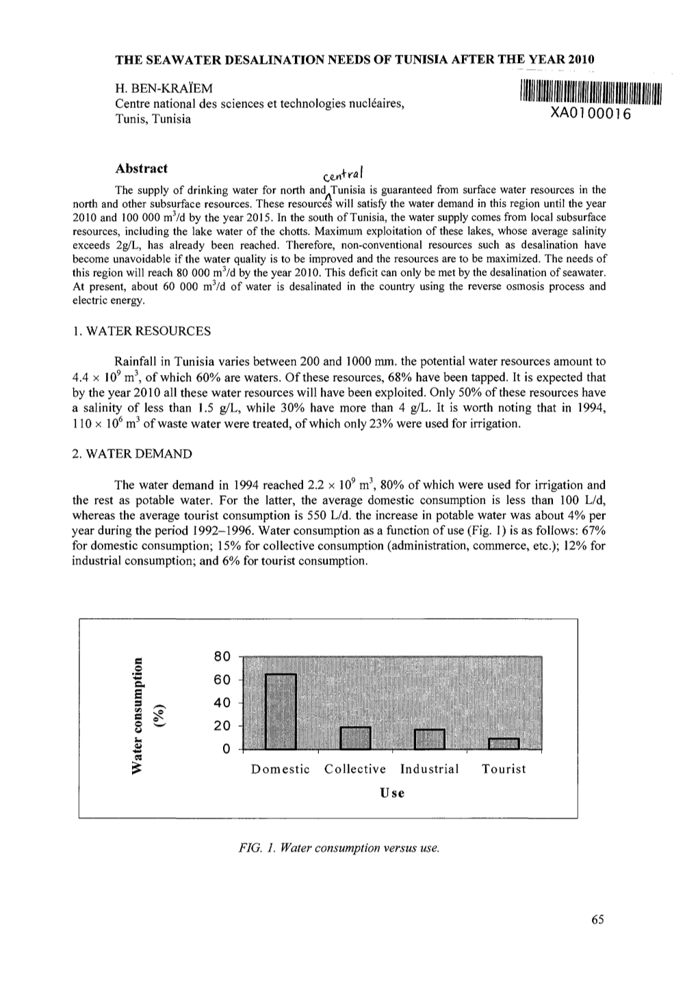 N Needs of Tunisia After the Year 2010